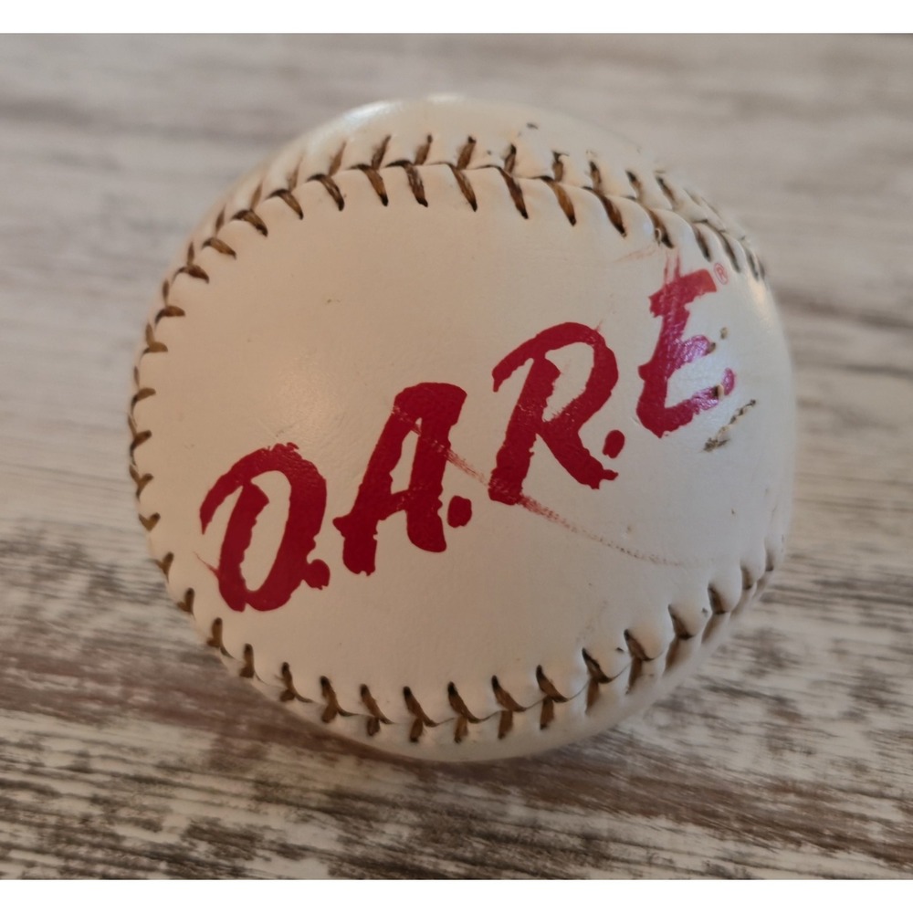 Vintage DARE Baseball To Resist Drugs and Violence White Leather Memorabilia